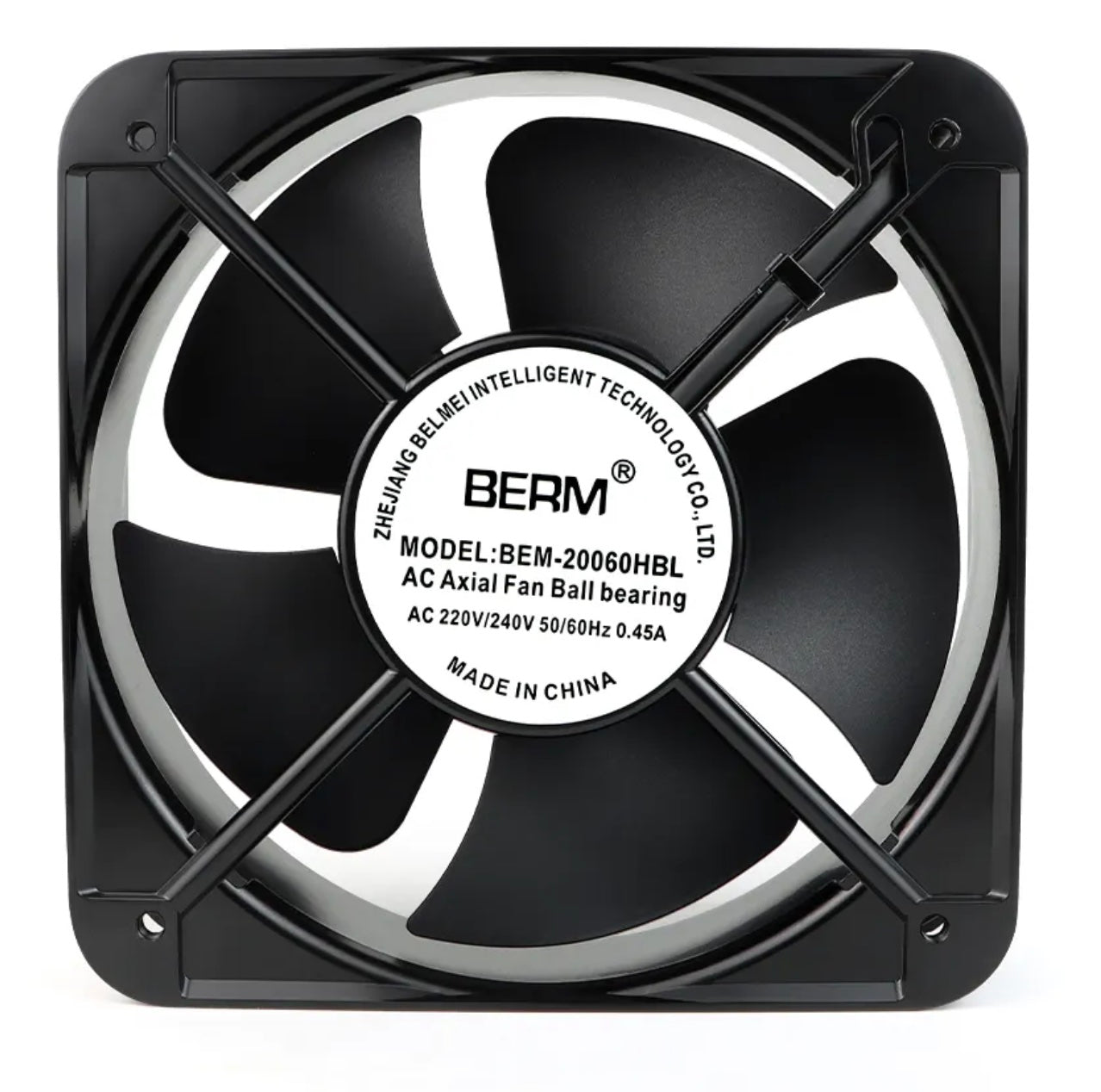 Ventilador axial pequeño de 220 V, 200 mm x 200 mm, con rodamiento de bolas, para refrigeración de armarios industriales
