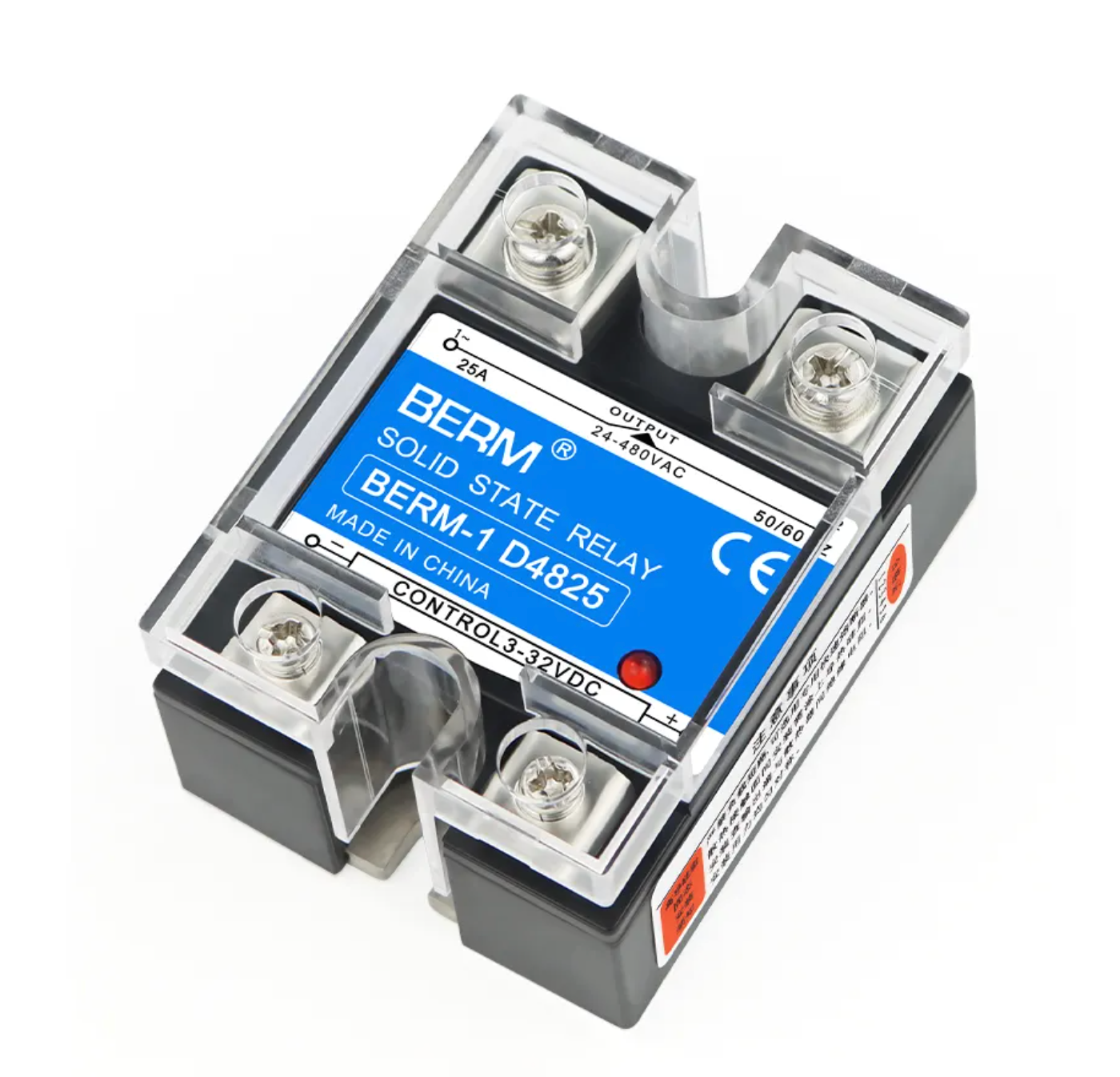 Relé de estado sólido SSR-25DA 3-32 VCC a 24-480 VCA BERM