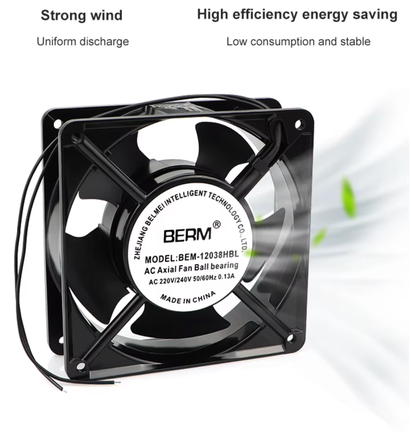 Ventilador axial pequeño de 220 V, 120 mm x 120 mm, con rodamiento de bolas, para refrigeración de armarios industriales