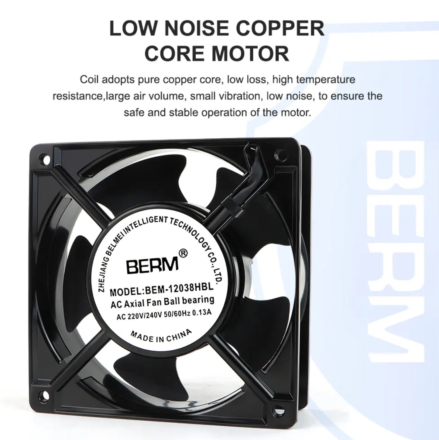 Ventilador axial pequeño de 220 V, 120 mm x 120 mm, con rodamiento de bolas, para refrigeración de armarios industriales