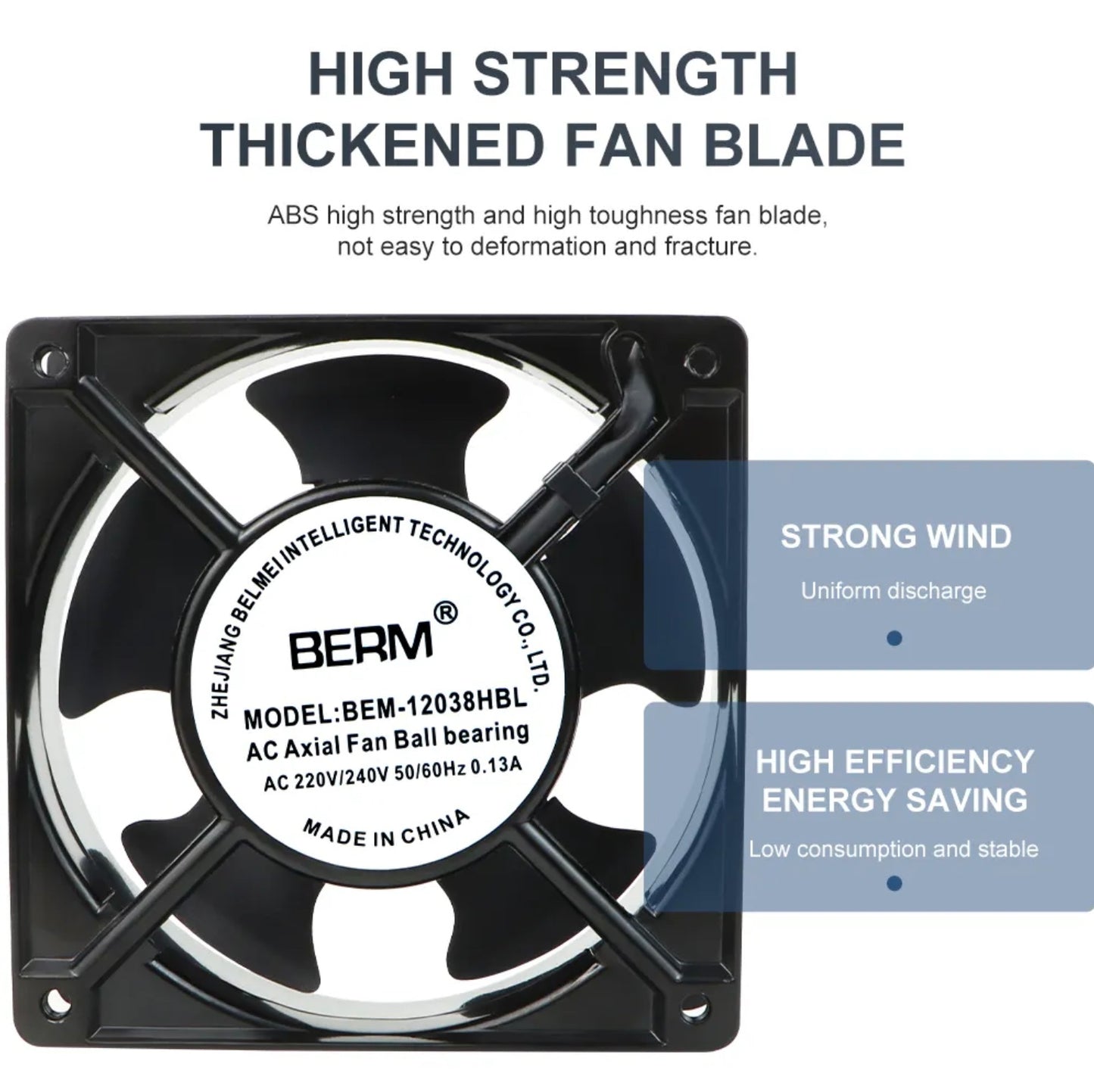 Ventilador axial pequeño de 220 V, 120 mm x 120 mm, con rodamiento de bolas, para refrigeración de armarios industriales