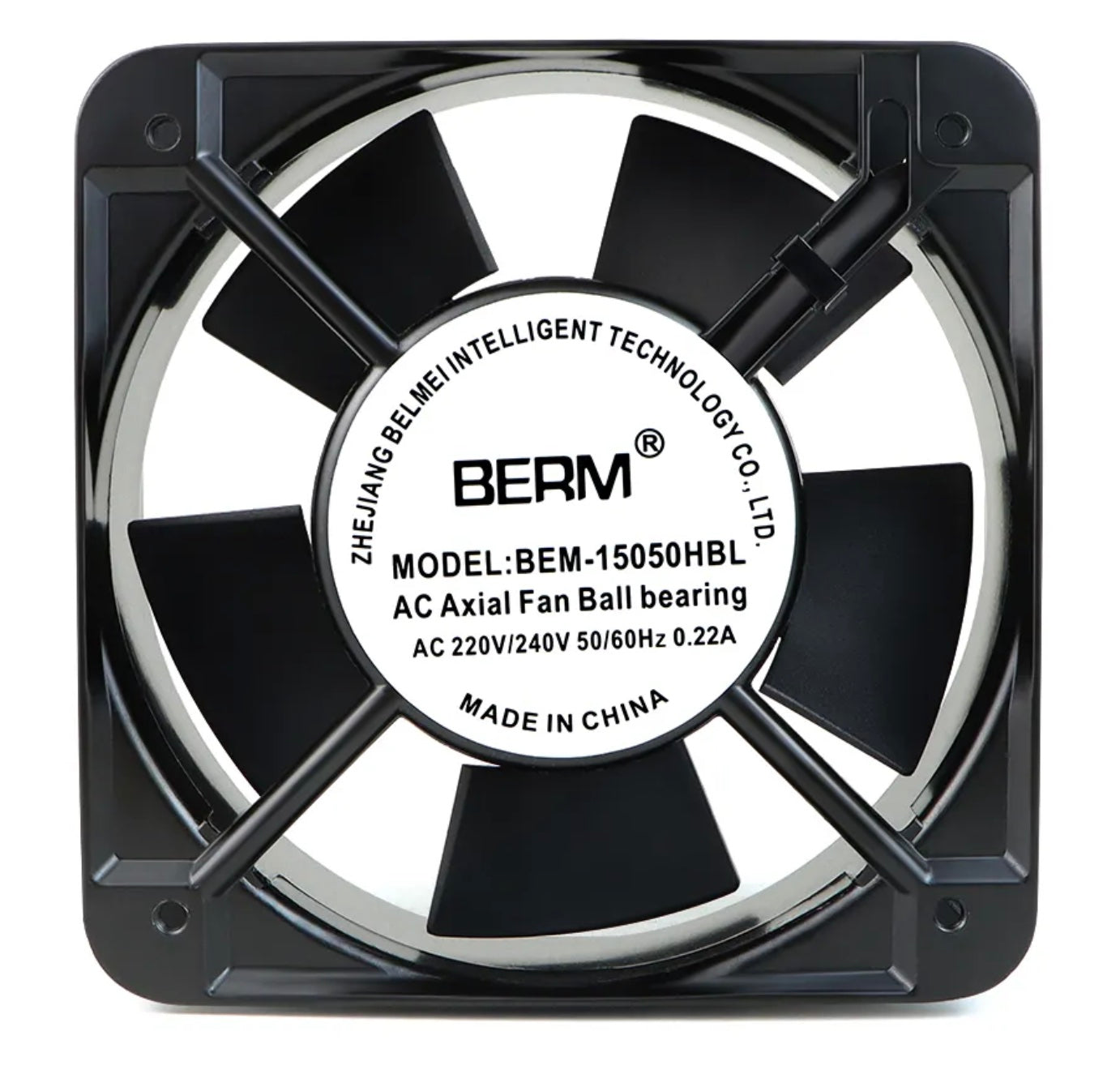 Ventilador axial pequeño de 220 V, extractor pequeño de 150 mm x 150 mm con rodamiento de bolas, ventilador industrial para gabinete.
