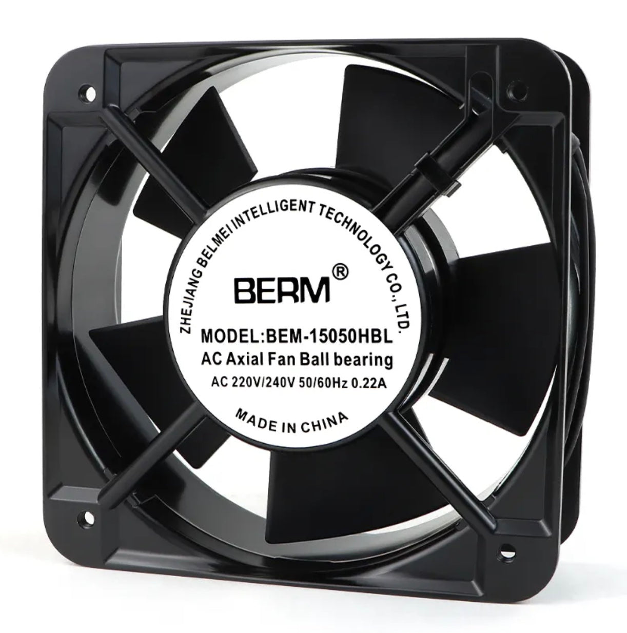 Ventilador axial pequeño de 220 V, extractor pequeño de 150 mm x 150 mm con rodamiento de bolas, ventilador industrial para gabinete.