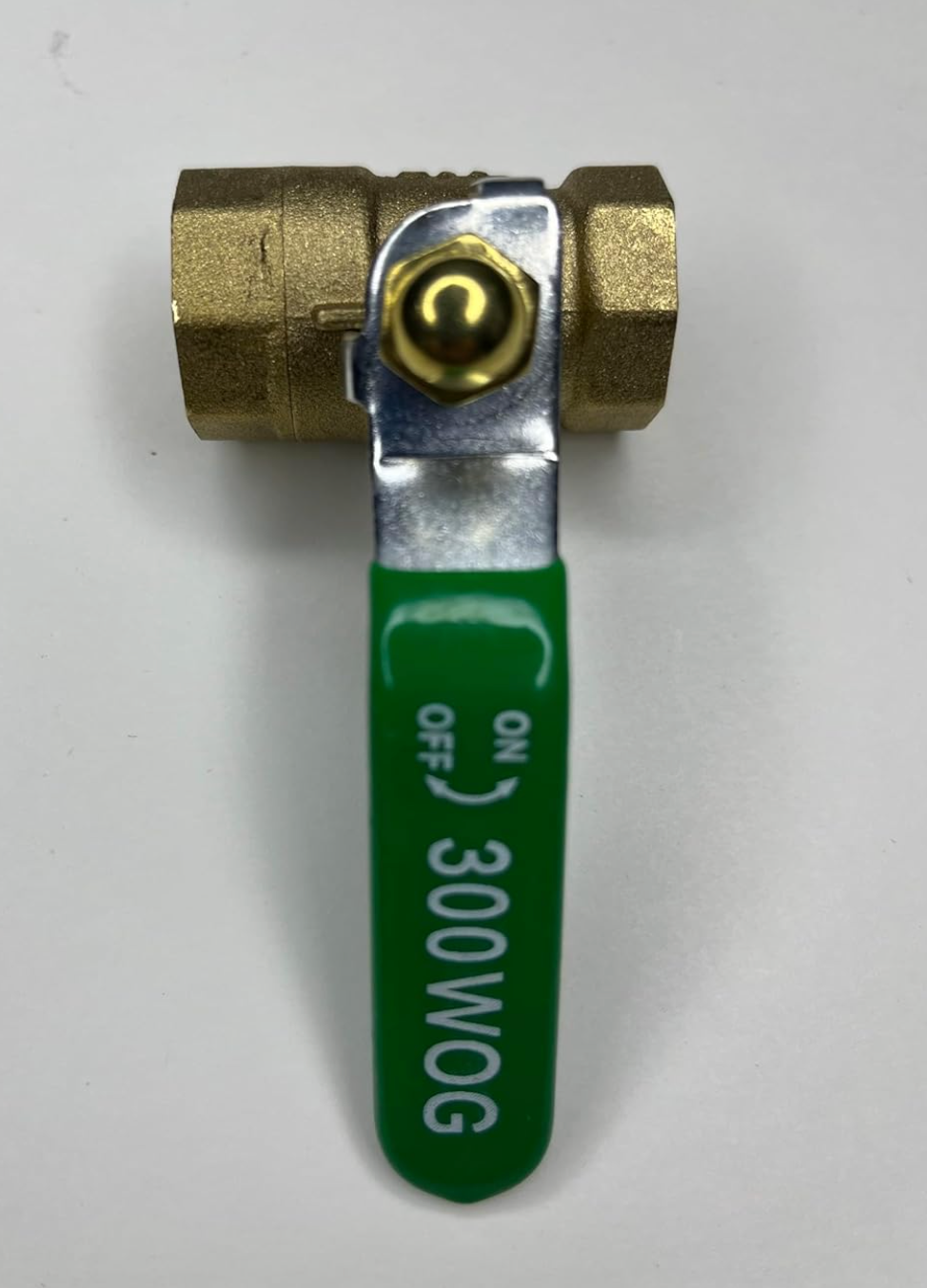 1/2 inch NPT Brass Ball Valve, Full Port Water Stop Shut Off Ball Valve, Level Handle Pipe Heavy Duty Brass Female Threaded Ball Valve - Model 300WOG GREEN