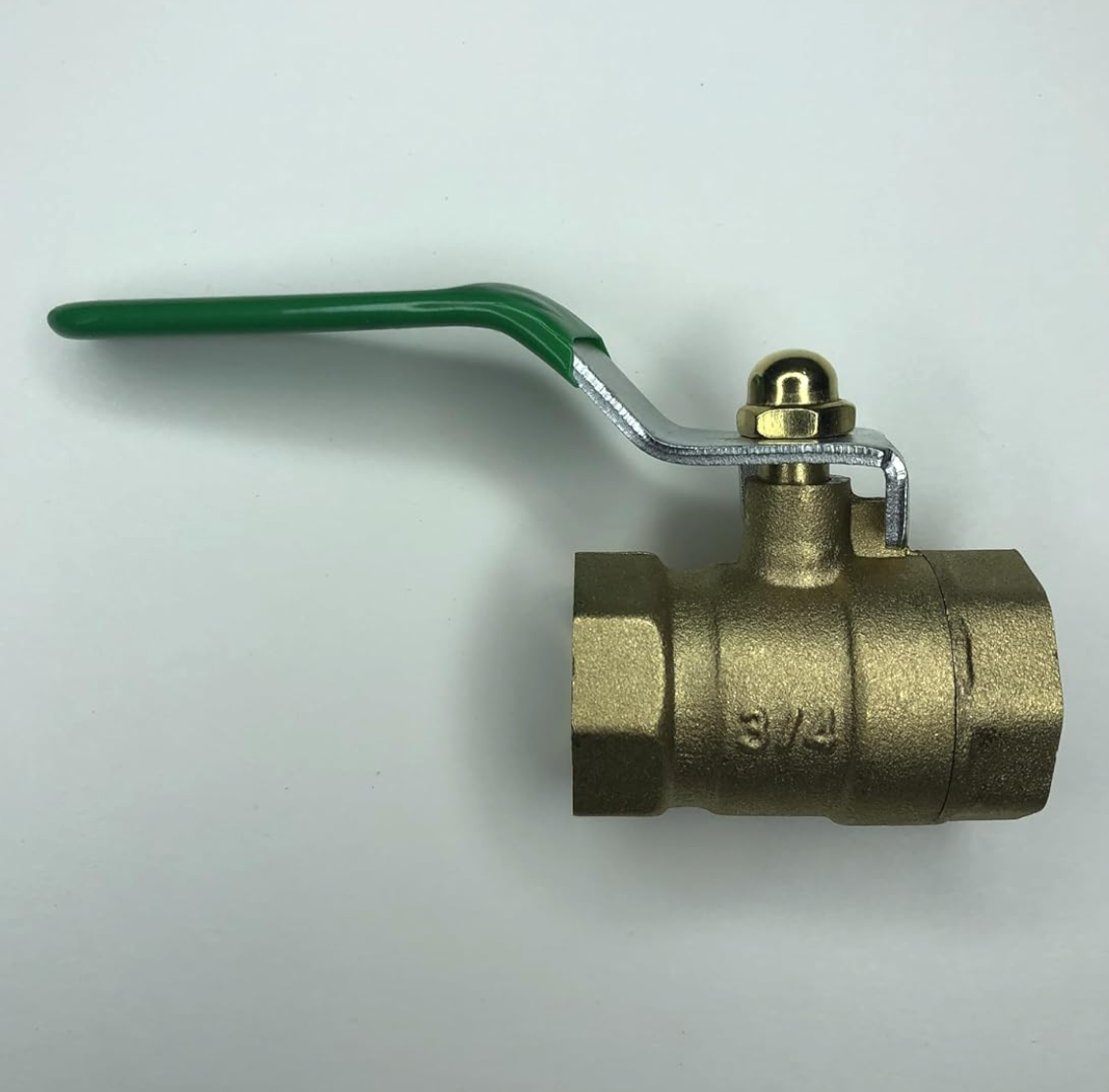 3/4inch NPT Brass Ball Valve, Full Port Water Stop Shut Off Ball Valve, Level Handle Pipe Heavy Duty Brass Female Threaded Ball Valve - Model HENX GREEN