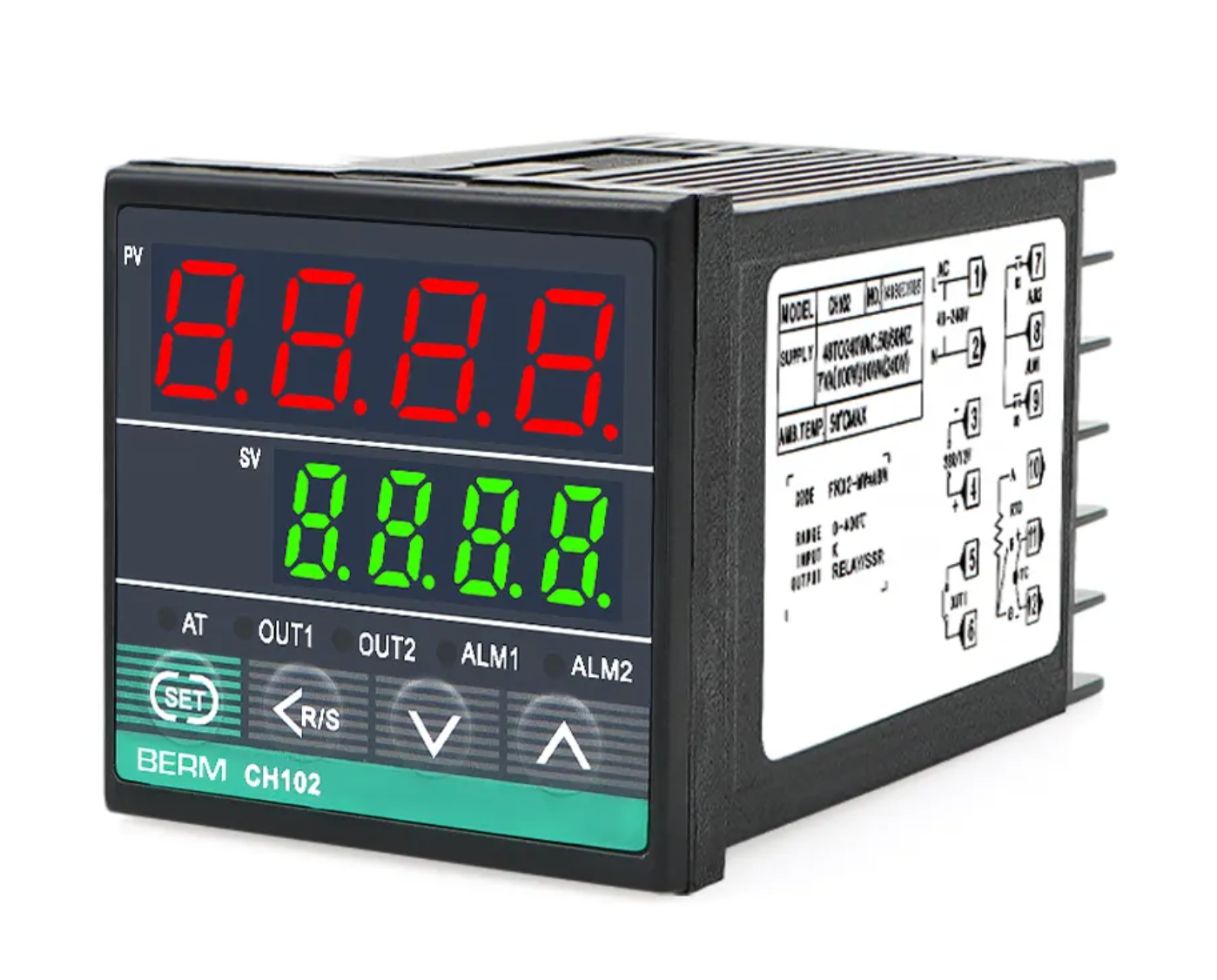 Controlador de temperatura BERM-CH102 48x48MM Controlador de indicador de temperatura digital para relé de salida mecánica o SSR