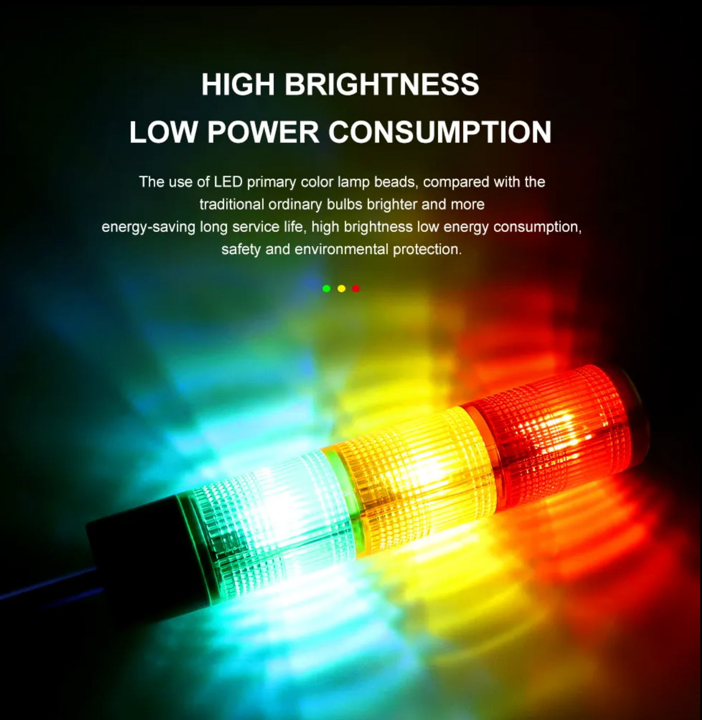 Luz de advertencia de tres colores con señal LED y zumbador incorporado