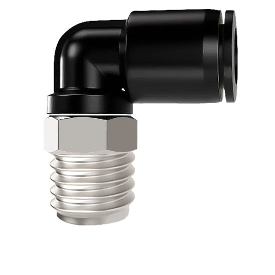 Codo Neumático Macho Rosca G PL 6-1/4 para Tubo de 6 mm
