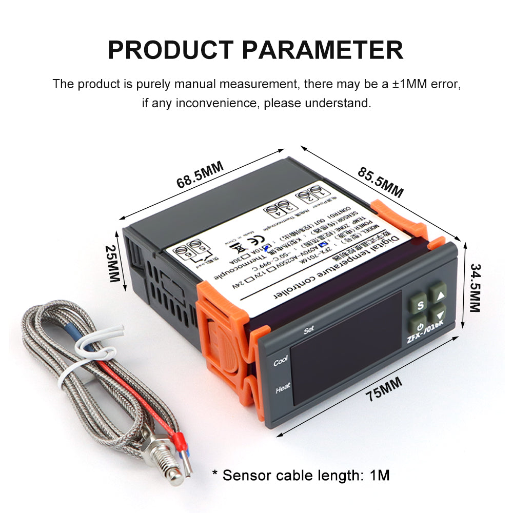 Controlador de Temperatura Inteligente Digital para HORNO 10A 220VAC ZFX-7016K
