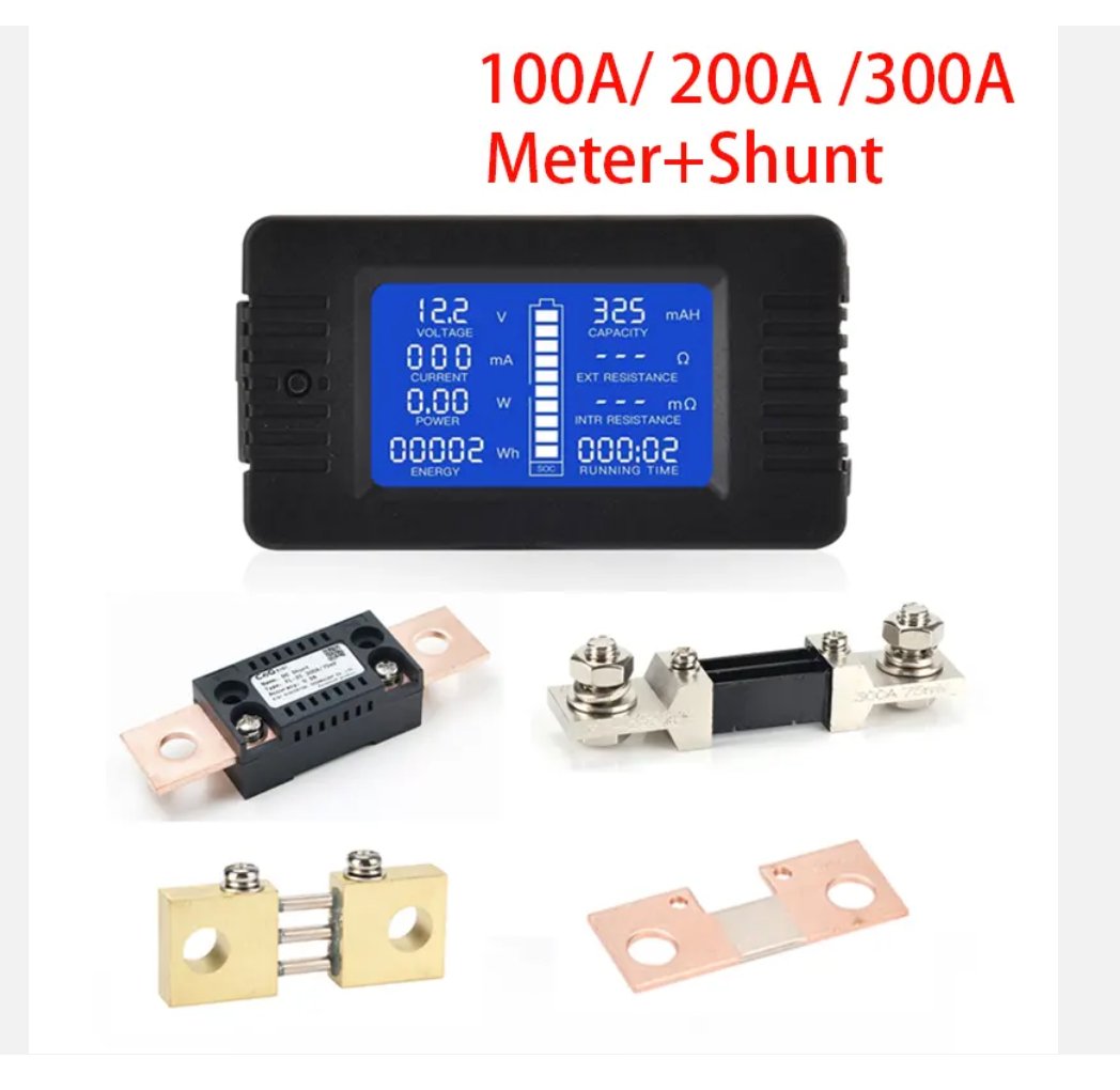 Digital Meter DC 0 - 200V 9 in 1 LCD DC Voltage Current Power Energy Detector Ampere Shunt Voltmeter Ammeter Max. 300 Amp. - Sumiempaques Corp.
