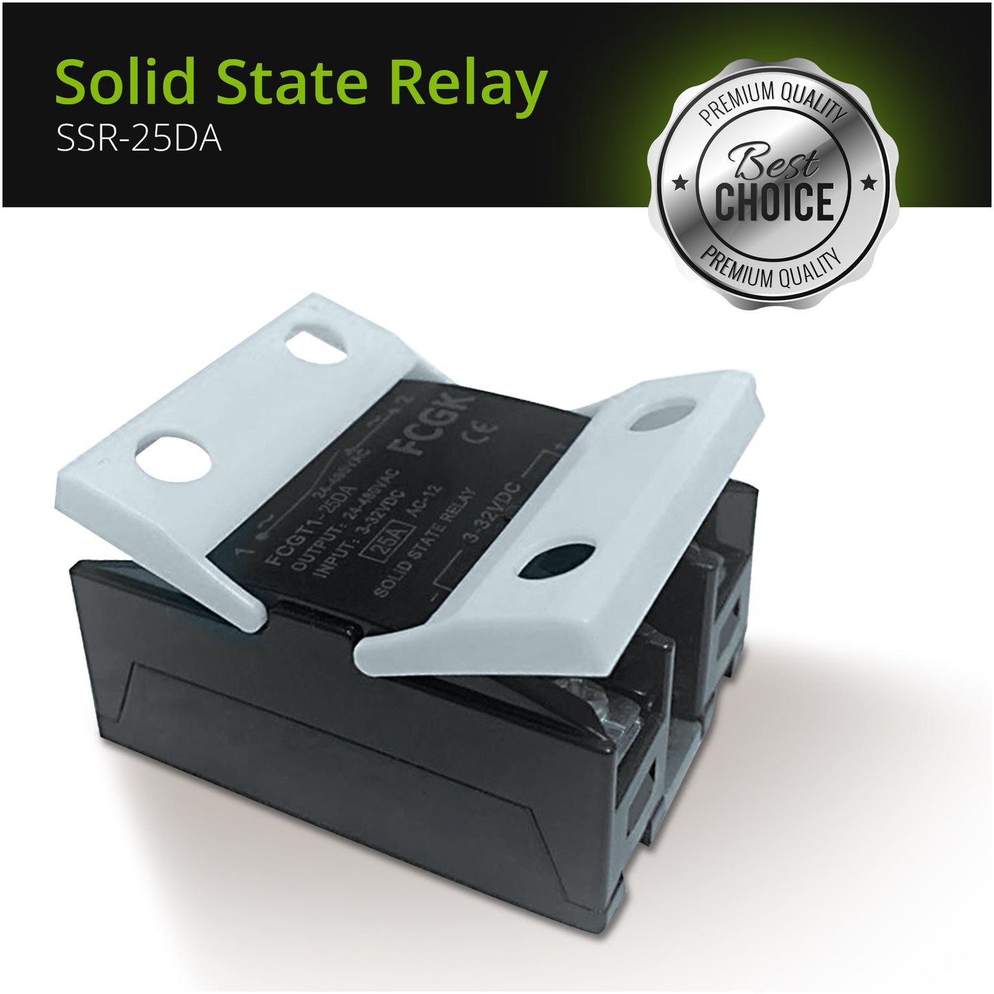 Solid State Relay FCGK SSR - 25DA DC to AC Input 3 - 32VDC to Output 24 - 480VAC 25A Single Phase Plastic Cover - Sumiempaques Corp.