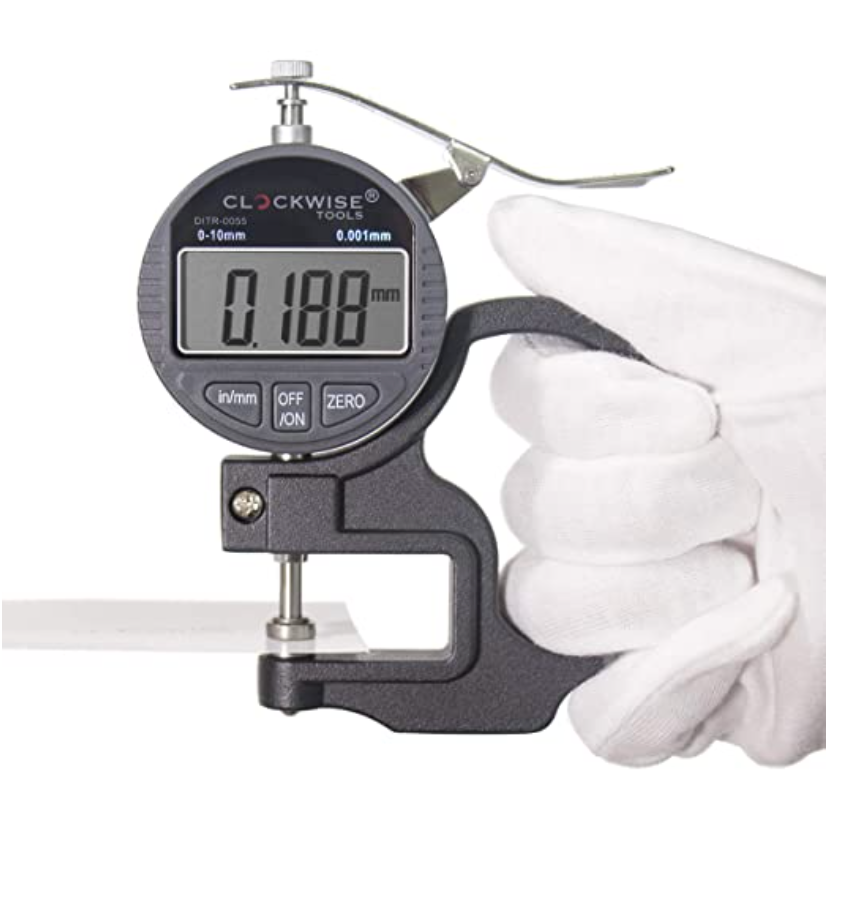 Thickness Gauge Electronic Digital Dial 0-0.4 inch/10mm 0.00005" Resolution Measuring Tool - 120100315US