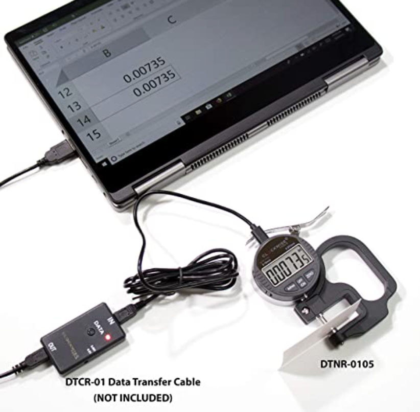 Thickness Gauge Electronic Digital Dial 0-0.4 inch/10mm 0.00005" Resolution Measuring Tool - 120100315US
