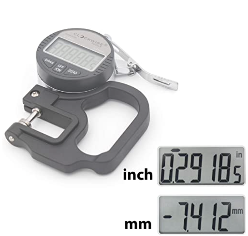 Thickness Gauge Electronic Digital Dial 0-0.4 inch/10mm 0.00005" Resolution Measuring Tool - 120100315US