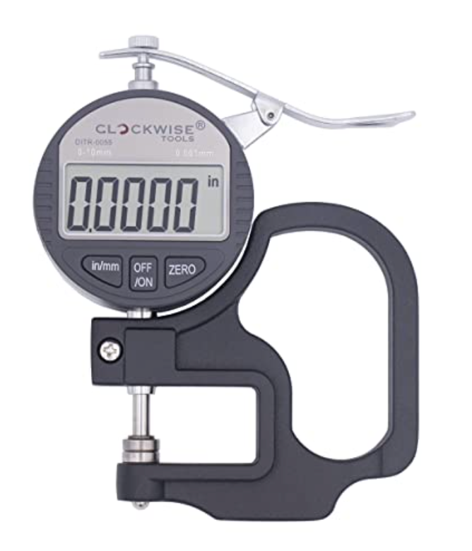 Thickness Gauge Electronic Digital Dial 0-0.4 inch/10mm 0.00005" Resolution Measuring Tool - 120100315US