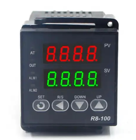 Controlador de temperatura R8-100 48*48 mm, entrada de 600-800 grados, K J, PT100, 0-10 V, 4-20 mA, salida PID, relé SSR, 110 V-220 V, 24 V, 380 V