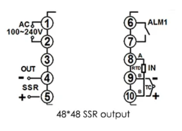 Temperature Controller R8-100 48*48mm 600 800 Degree Input K J PT100 0-10V 4-20mA PID Output SSR Relay 110V-220V 24V 380V - 320224848US
