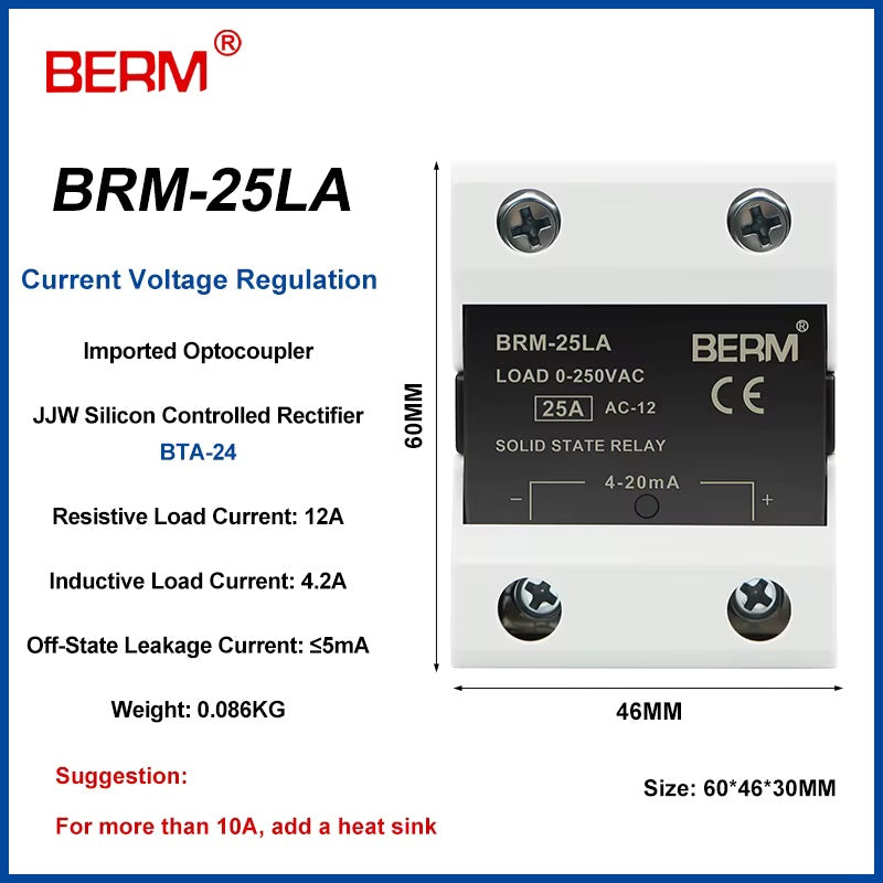 Relé de Estado Sólido Lineal BERM BRM-25LA 25A (4-20mA)