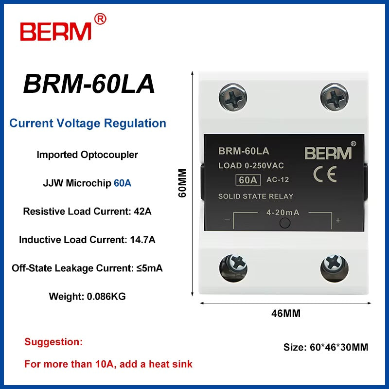 Relé de Estado Sólido Lineal BERM BRM-25LA 25A (4-20mA)