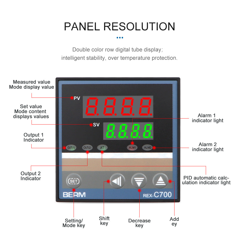 Controlador De Temperatura Berm REX-C700