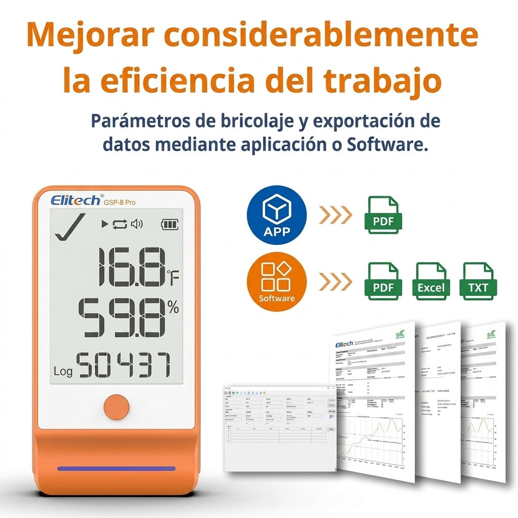 Datalogger Elitech GSP-6 Pro Bluetooth Temperatura y Humedad