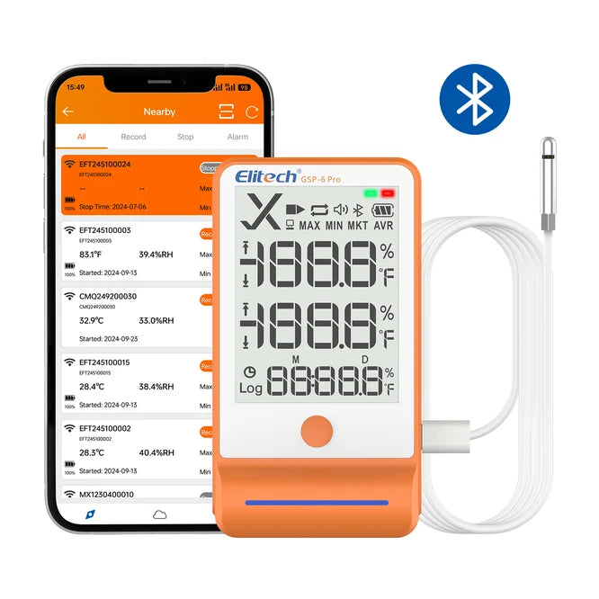 Datalogger Elitech GSP-6 Pro Bluetooth Temperatura y Humedad