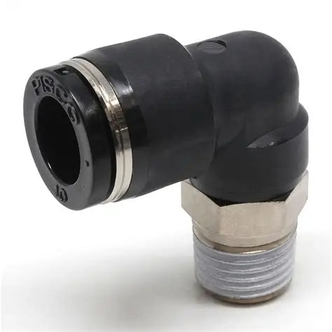 Conector Neumático en Codo PL 10-1/4G Rosca Cilíndrica