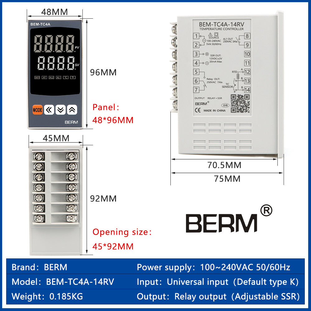 Controlador De Temperatura Original BEM-TC4A-14RV Digital