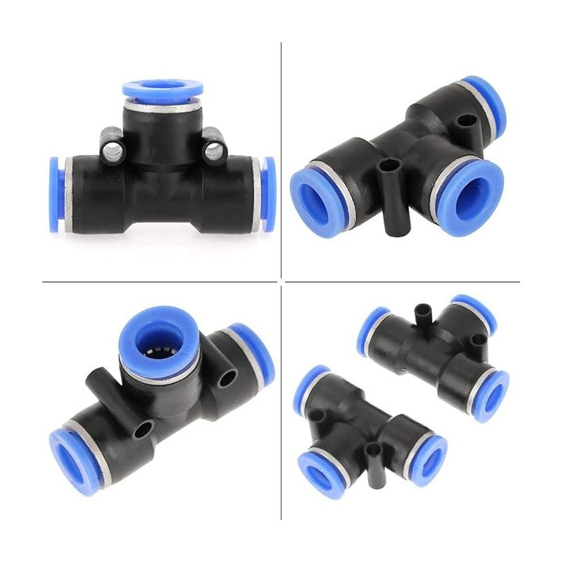 Conector Neumático En T VPE 10mm Acople Rápido Para Manguera