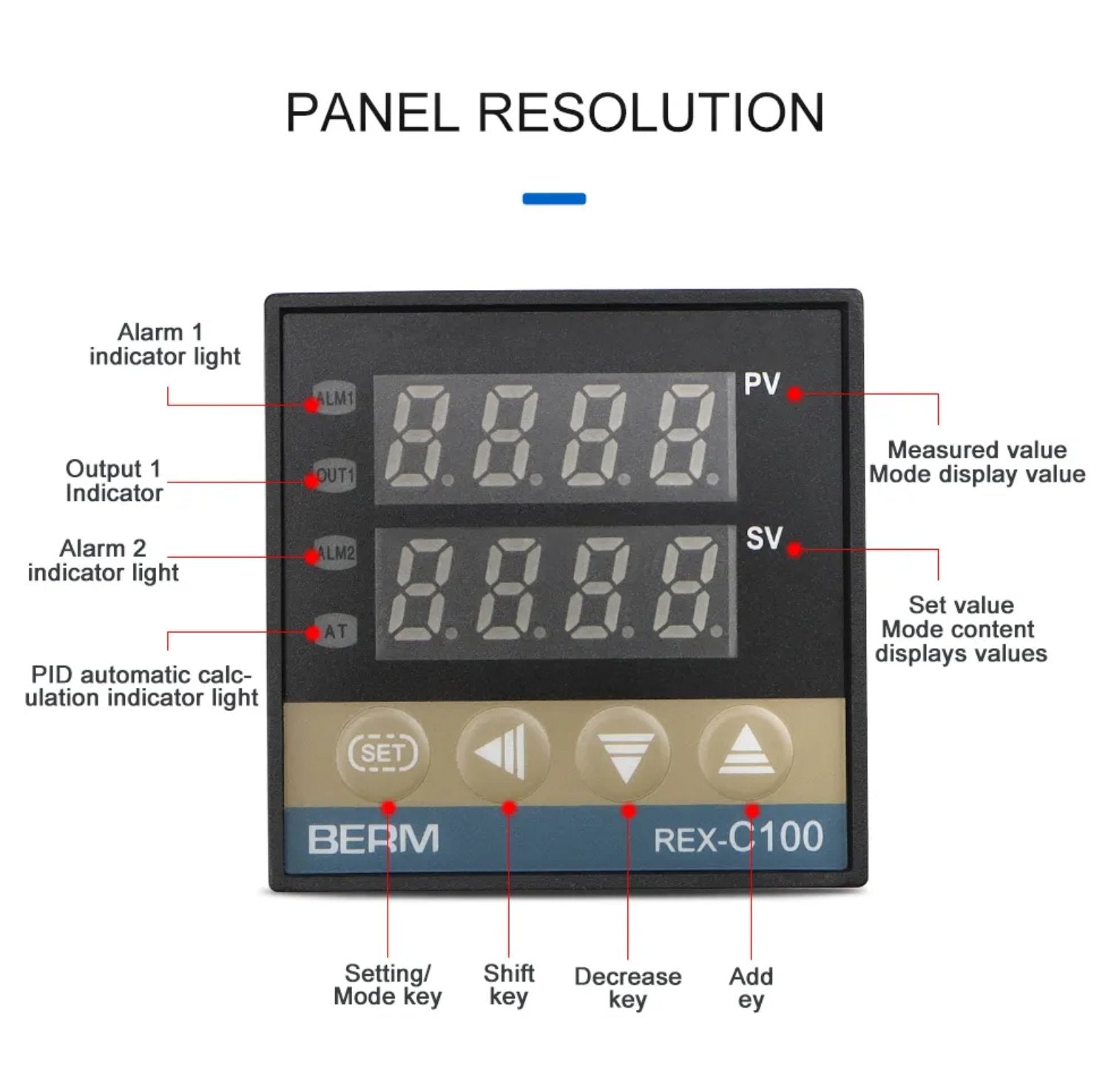 PID Temperature Controller Kit AC Voltage 100~240V Comes with SSR 40DA solid state relay, K type thermocouple sensor - Sumiempaques Corp.