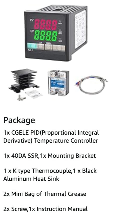 Inkbird PID Temperature Controller Kit – 106VH, K Type Thermocouple, 40A SSR – Digital Thermostat